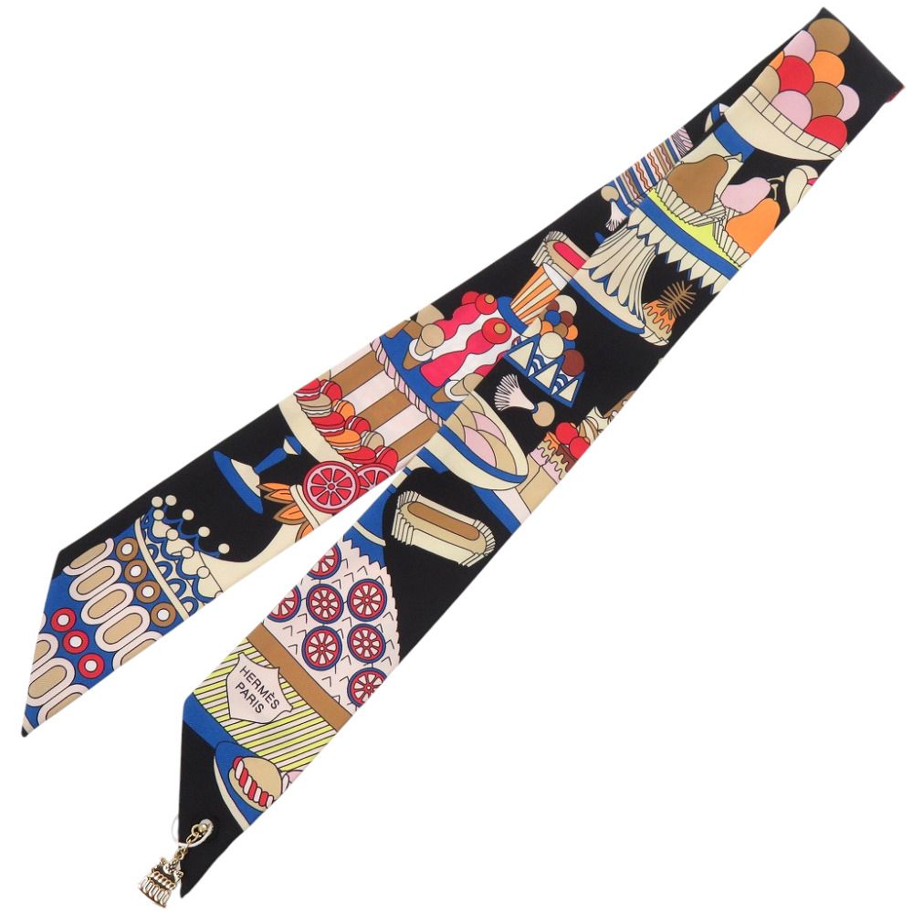 Hermes Twilly Charm Patty Three Francaise Silk Multicolor Scarf