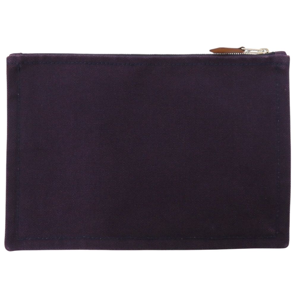 Hermes Flat Pouch PM Cotton Canvas Purple — view 2