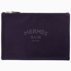 Hermes Flat Pouch PM Cotton Canvas Purple