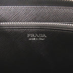 Prada Palm Tree House Nylon Saffiano Leather Black Multicolor Zip Around Wallet — view 8
