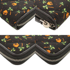 Prada Palm Tree House Nylon Saffiano Leather Black Multicolor Zip Around Wallet — view 4