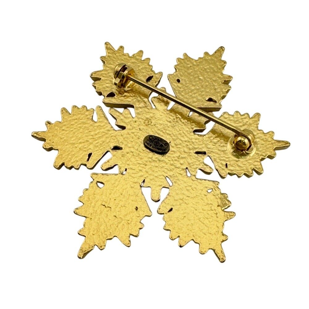 Chanel CC Logo Snowflake Brooch Gold — view 3