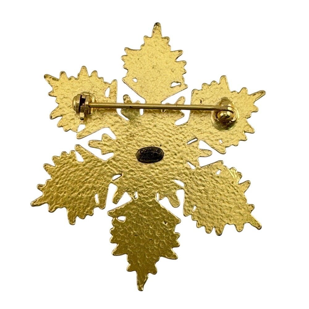 Chanel CC Logo Snowflake Brooch Gold — view 2