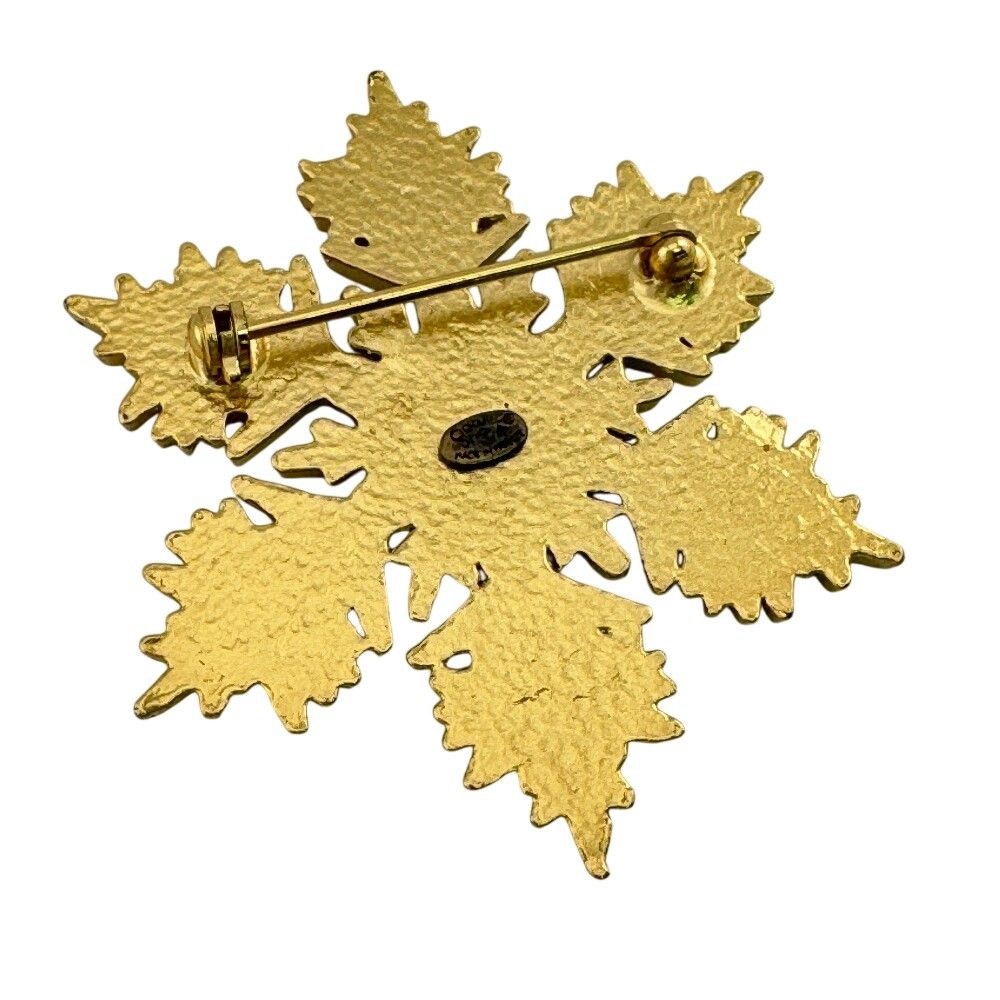 Chanel CC Logo Snowflake Brooch Gold — view 4
