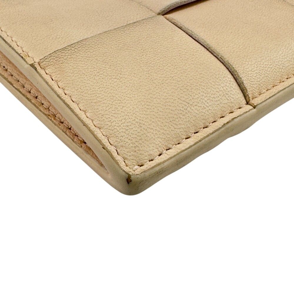 Bottega Veneta Maxi Intrecciato Leather Coin Purse Beige — view 3