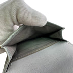 Dior Saddle Lotus Compact Wallet Leather Trifold Gray — view 6