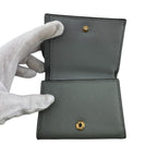 Dior Saddle Lotus Compact Wallet Leather Trifold Gray — view 7