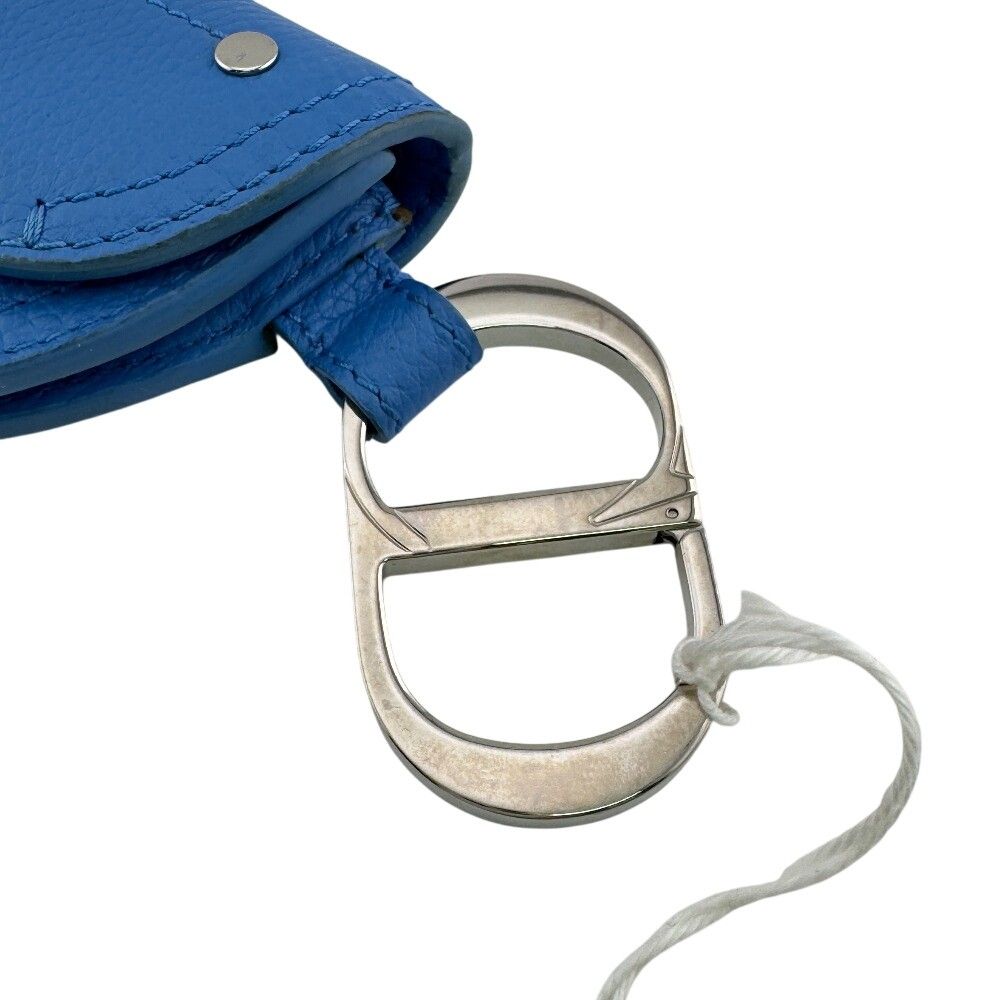Dior Saddle Pouch Leather Coin Purse Blue — view 3