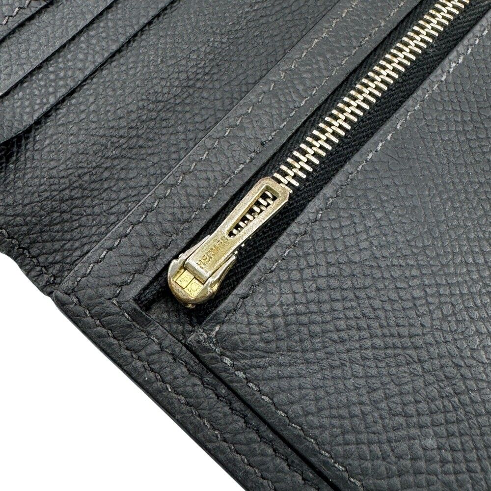 Hermes Bearn Soufflet Leather Wallet Black — view 5