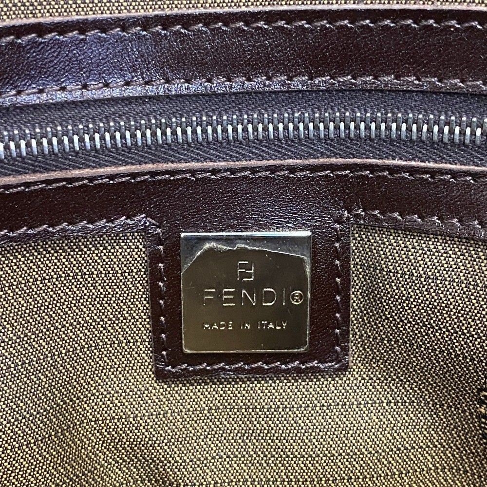 Fendi Zucca Leather Handbag Brown — view 7