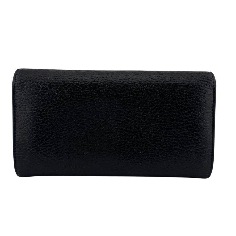 Gucci Continental Wallet GG Marmont Leather Black