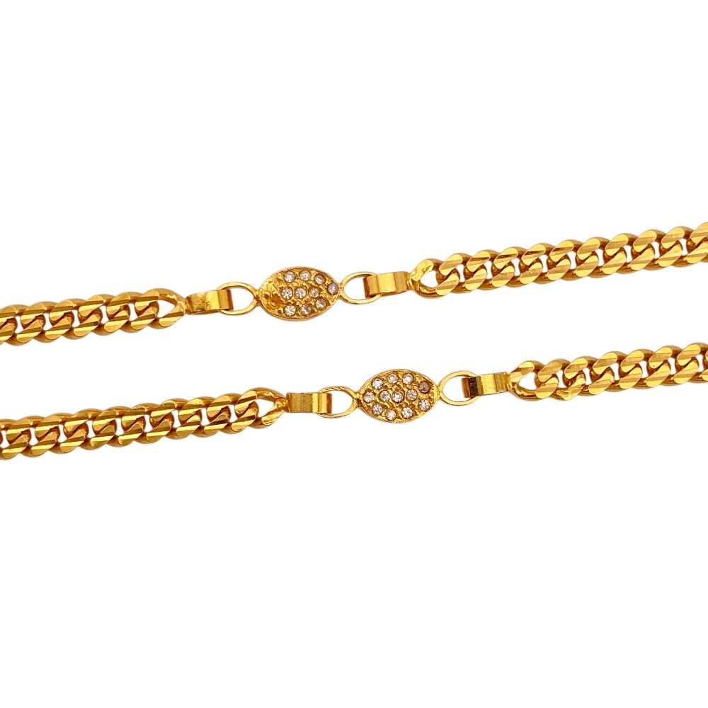 Celine Taurillon Off Rhinestone Necklace Gold — view 2