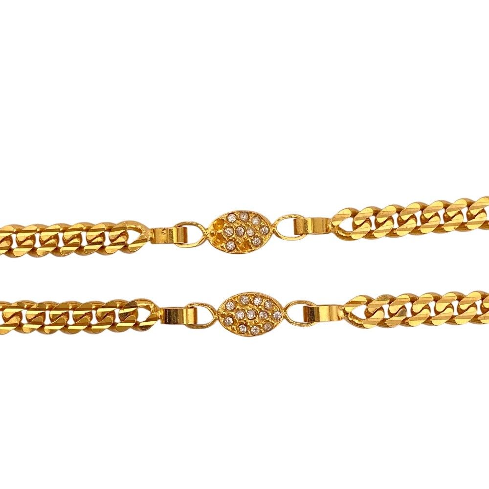 Celine Taurillon Off Rhinestone Necklace Gold — view 3