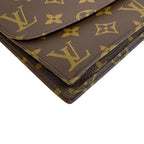 Louis Vuitton Pochette Mule 23 Monogram Leather Clutch Brown — view 2