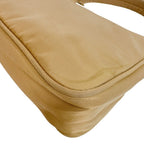 Prada Triangle Logo Nylon Pouch Beige — view 4