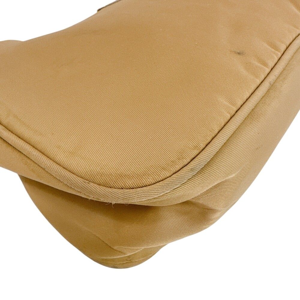 Prada Triangle Logo Nylon Pouch Beige — view 3