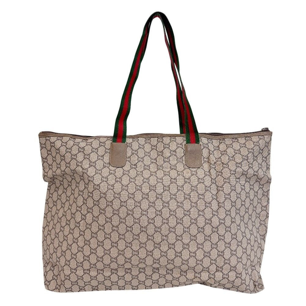 Gucci GG Plus Sherry Line Tote Bag Beige