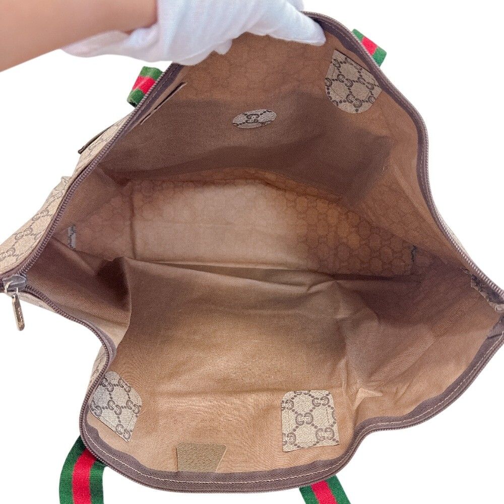 Gucci GG Plus Sherry Line Tote Bag Beige — view 5