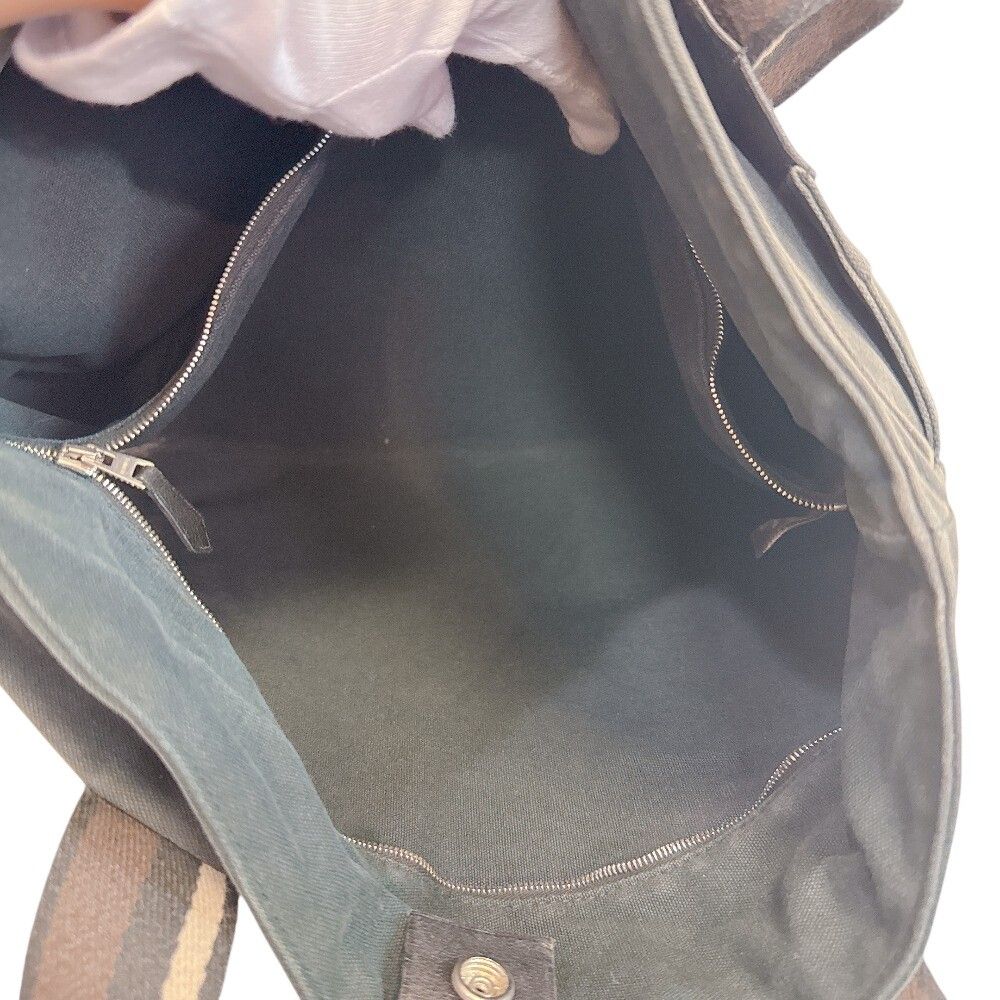 Hermes Troca Horizontal Canvas Tote Bag Black — view 6