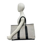 Hermes Garden Party GM Toile H Negonda Tote Bag Ecru Noir — view 2