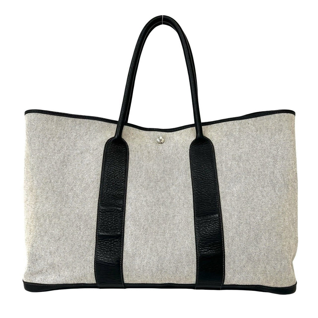 Hermes Garden Party GM Toile H Negonda Tote Bag Ecru Noir — view 3