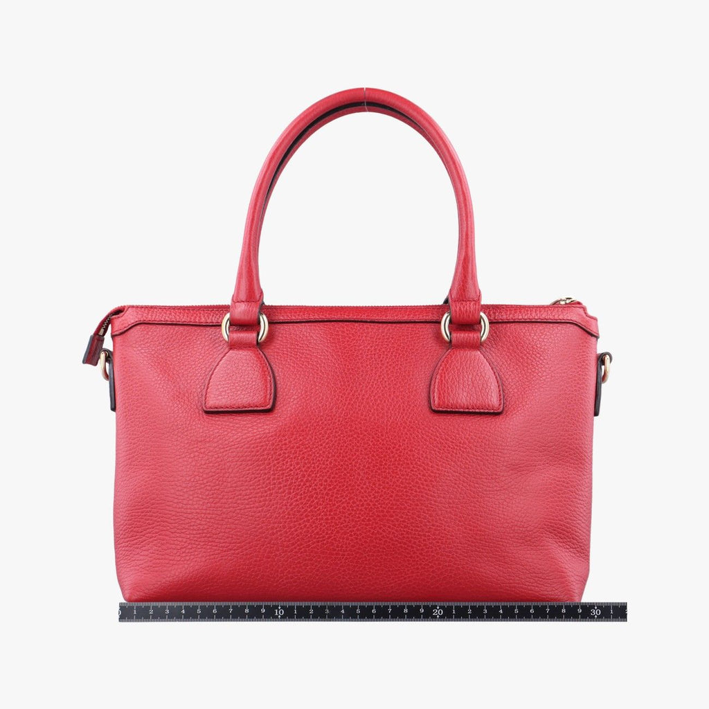 Gucci Interlocking G Charm Red Leather Keychain — view 2