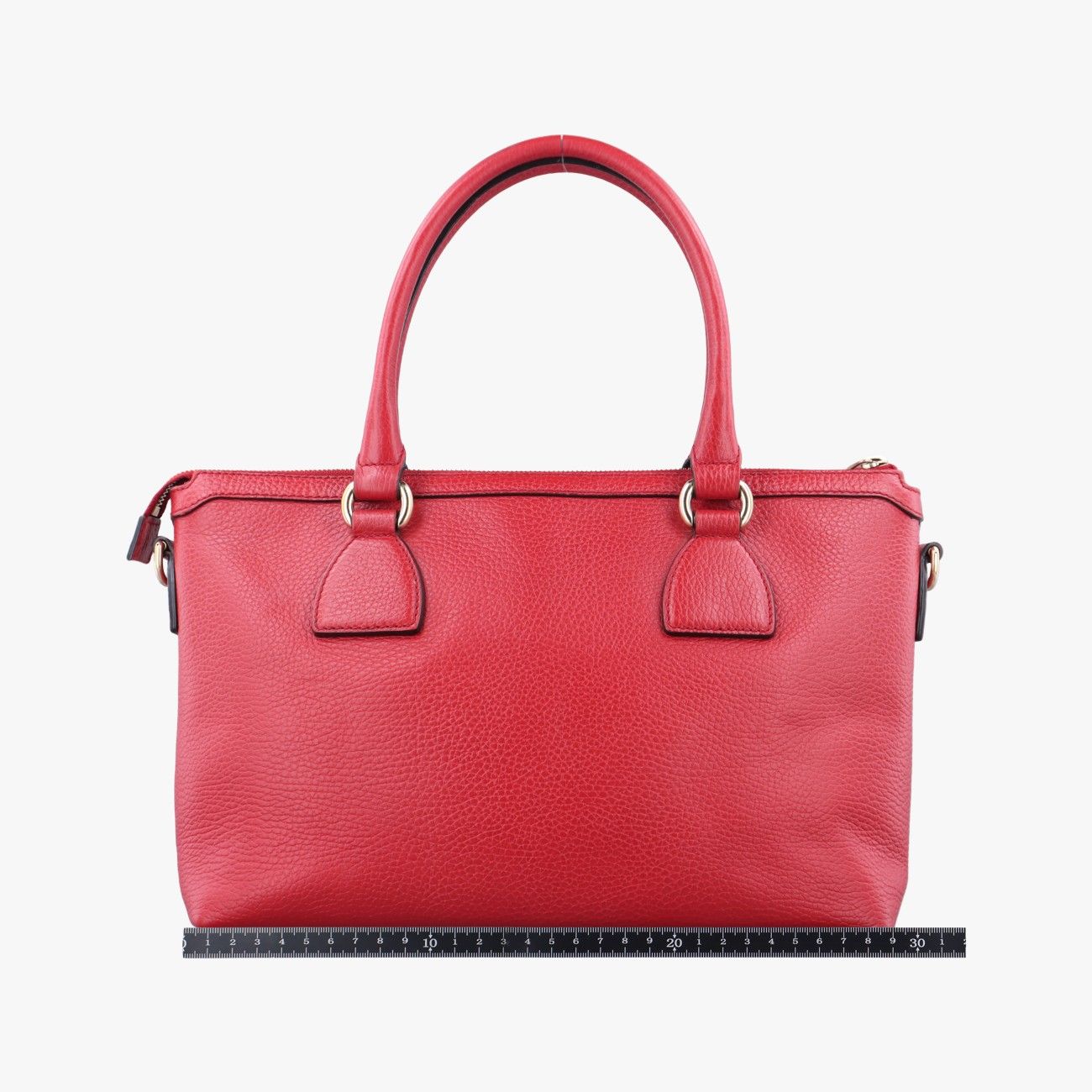 Gucci Interlocking G Charm Red Leather Keychain — view 2