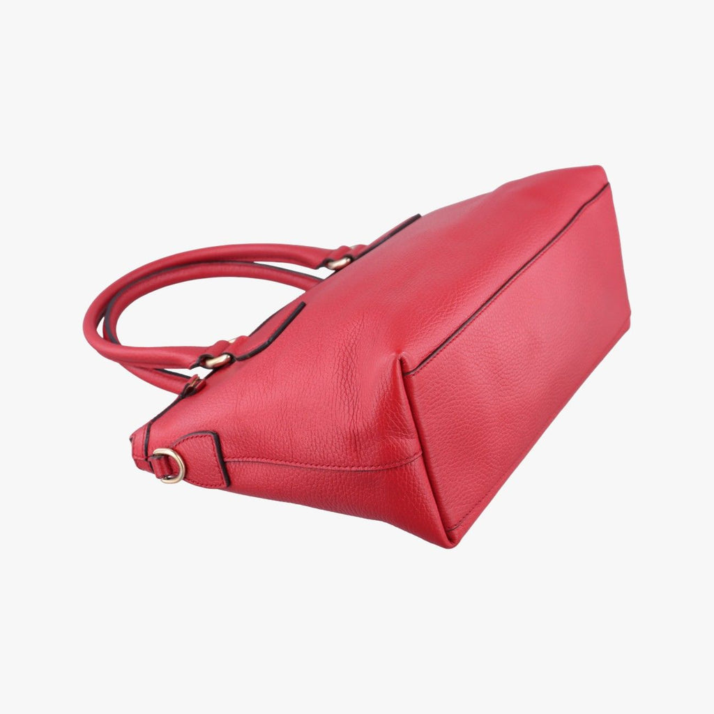Gucci Interlocking G Charm Red Leather Keychain — view 5
