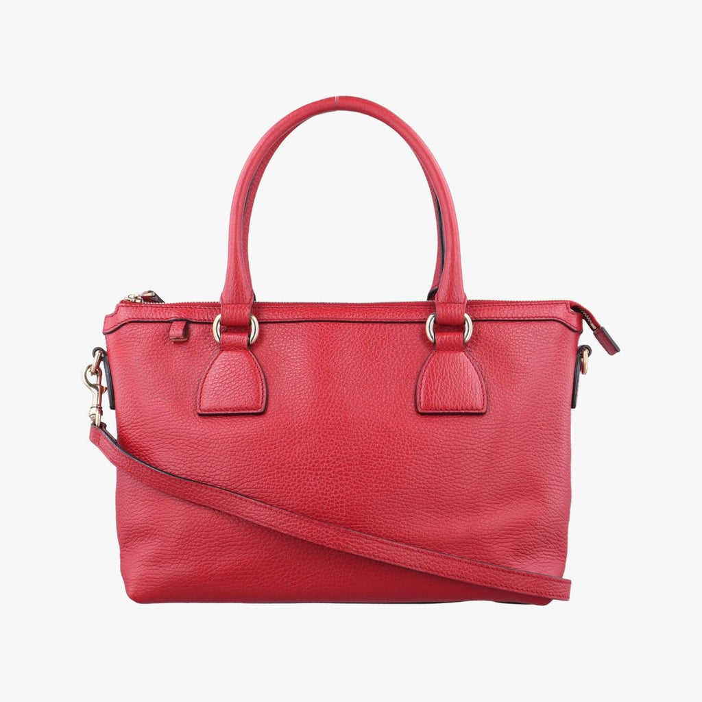 Gucci Interlocking G Charm Red Leather Keychain