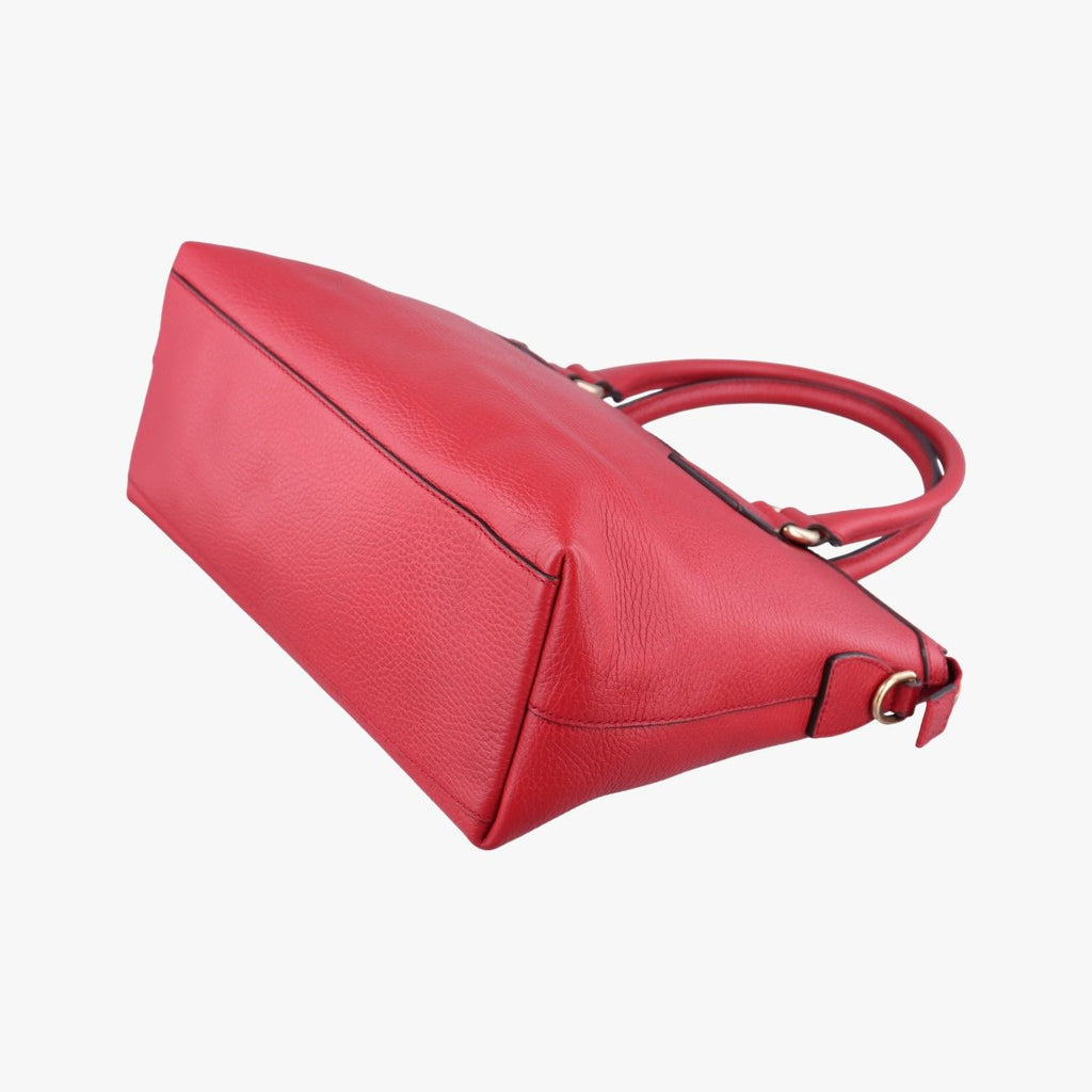 Gucci Interlocking G Charm Red Leather Keychain — view 4