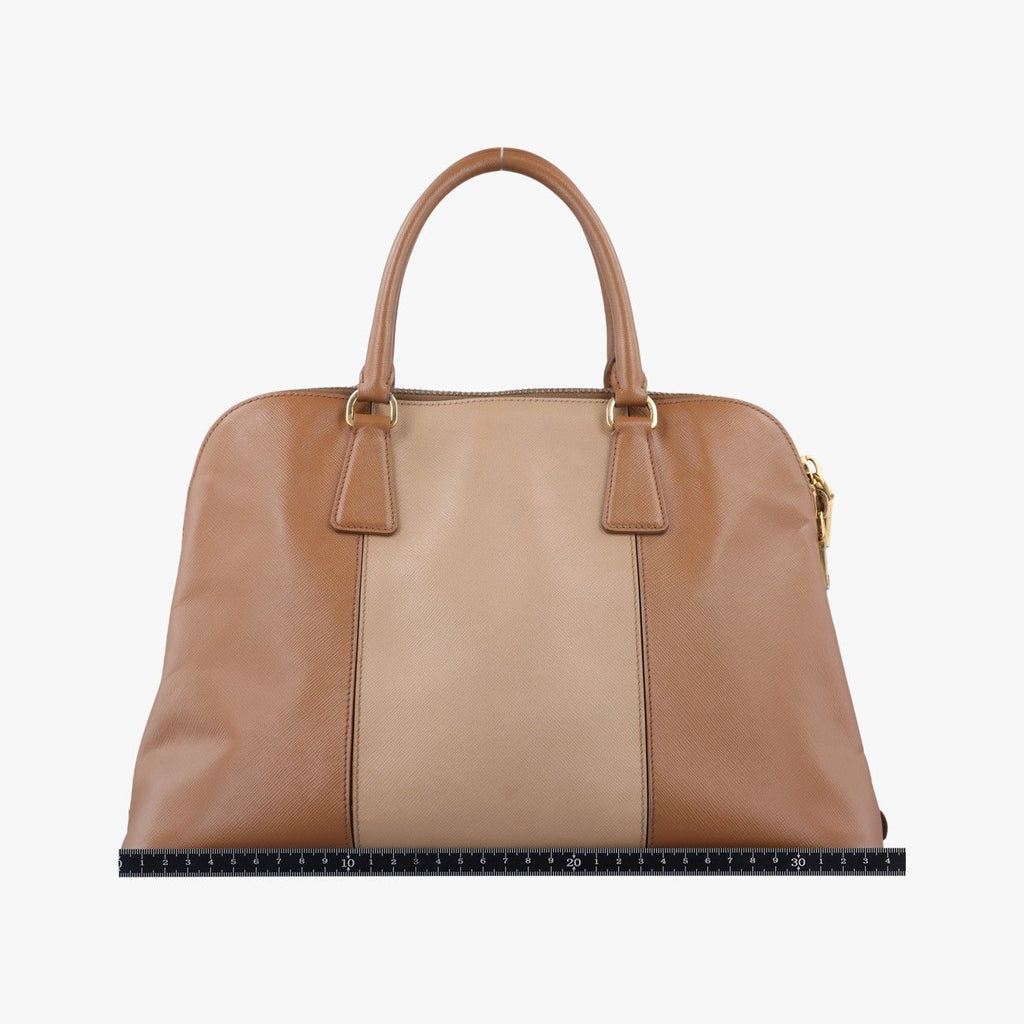 Prada Promenade Brown Beige Saffiano Leather 180 10 — view 2
