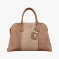 Prada Promenade Brown Beige Saffiano Leather 180 10