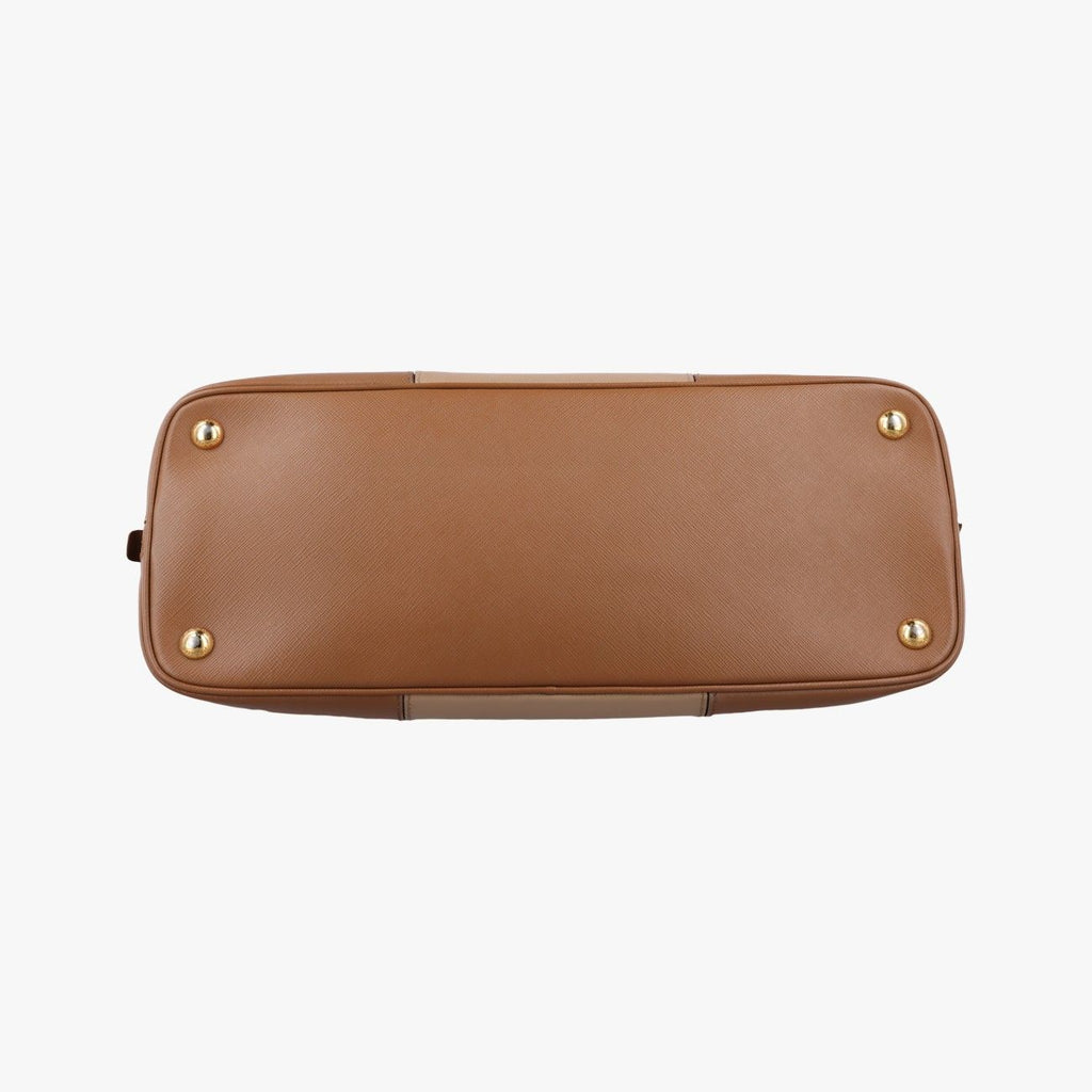 Prada Promenade Brown Beige Saffiano Leather 180 10 — view 3