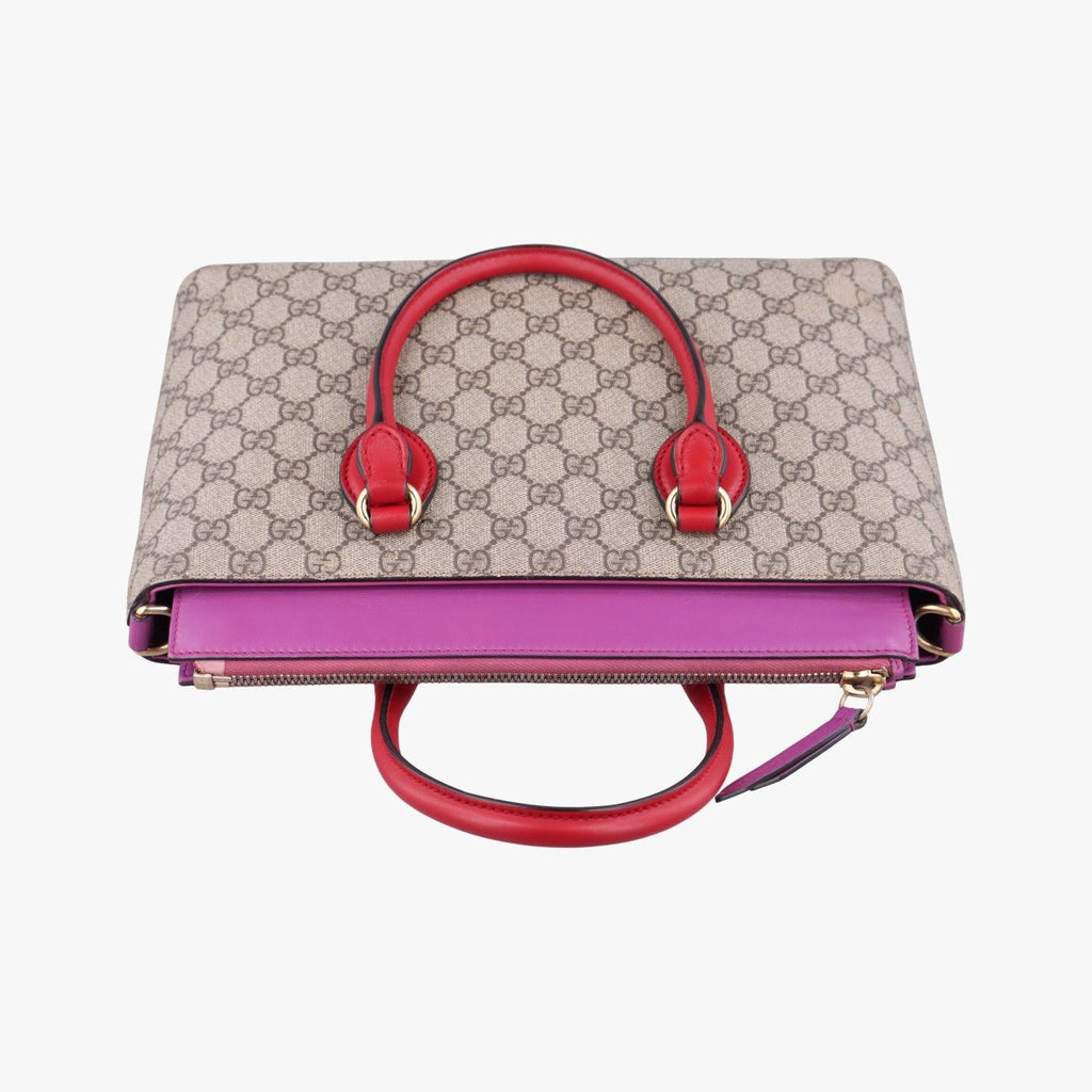 Gucci GG Supreme Beige Pink Red Leather — view 8