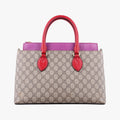 Gucci GG Supreme Beige Pink Red Leather