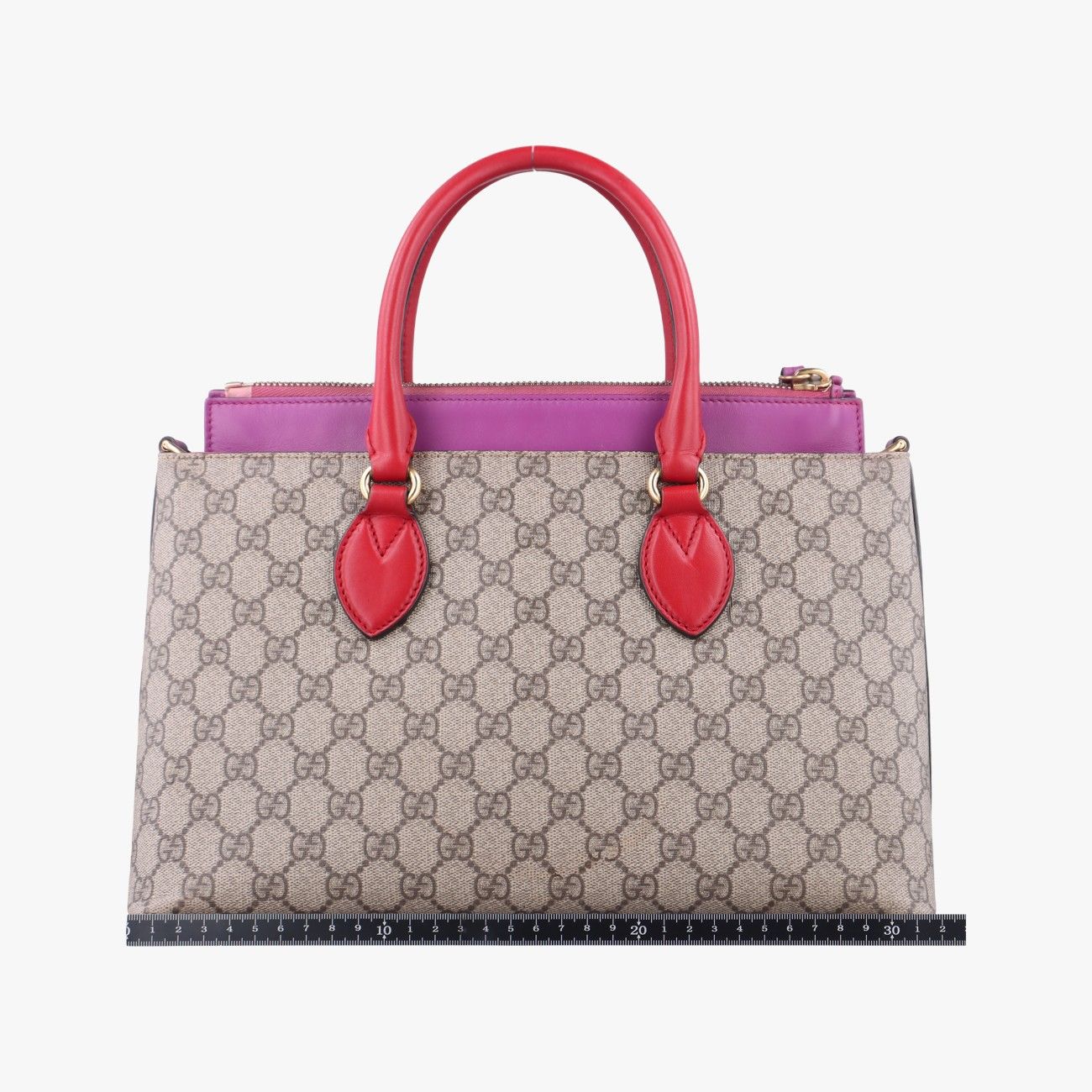 Gucci GG Supreme Beige Pink Red Leather — view 2