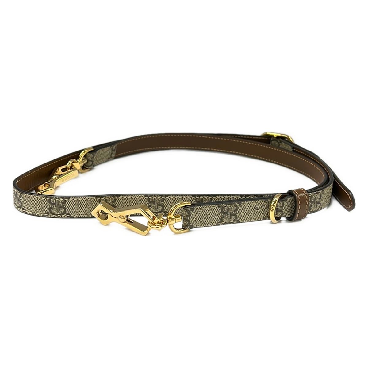Gucci Shoulder Strap Dark Brown Ivory GG Pattern