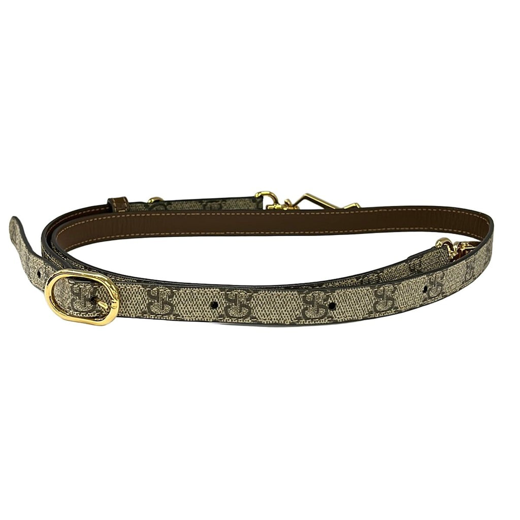 Gucci Shoulder Strap Dark Brown Ivory GG Pattern — view 2