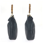 Gucci Bamboo Hobo 2-Way Black Gold Leather Shoulder Bag — view 8