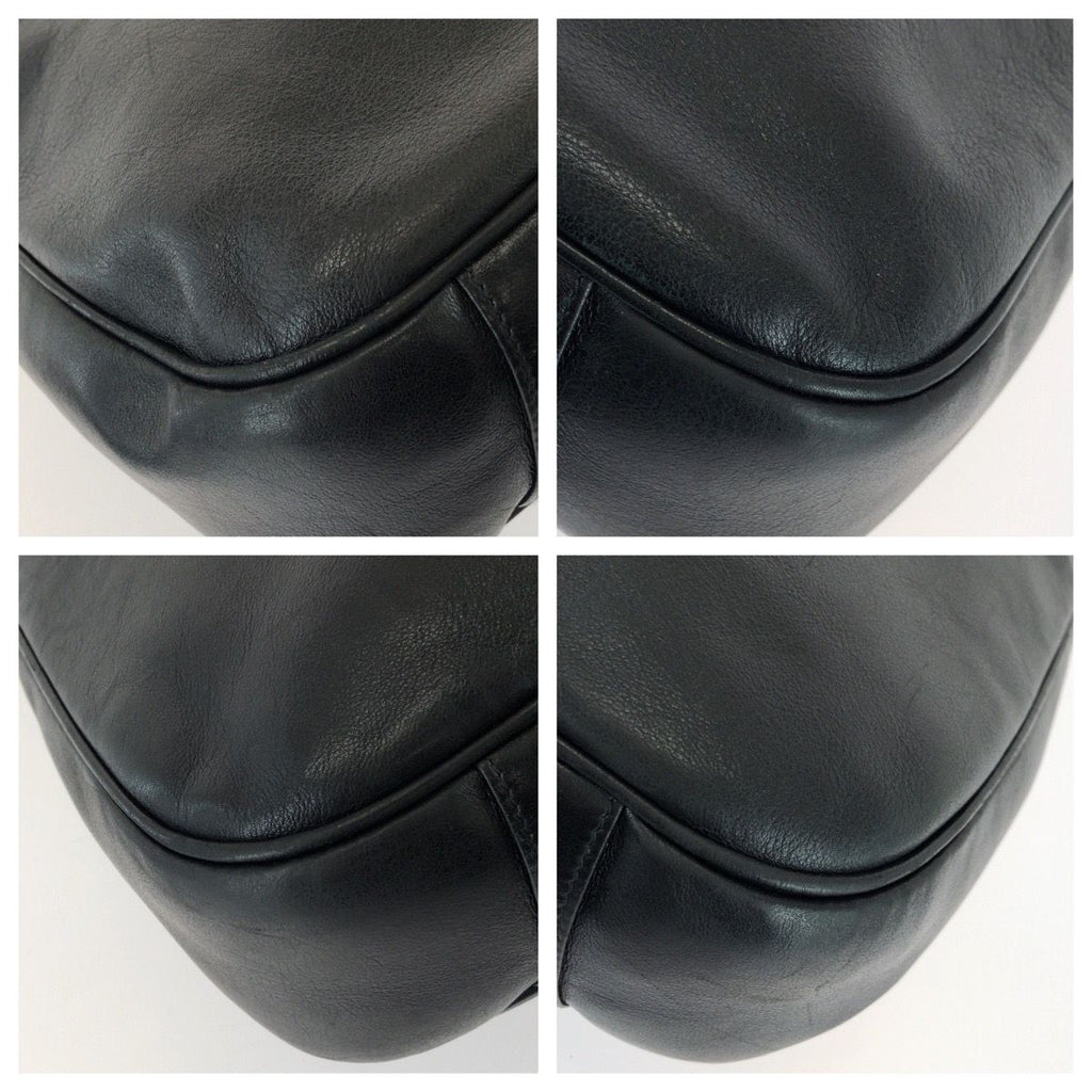 Gucci Bamboo Hobo 2-Way Black Gold Leather Shoulder Bag — view 3