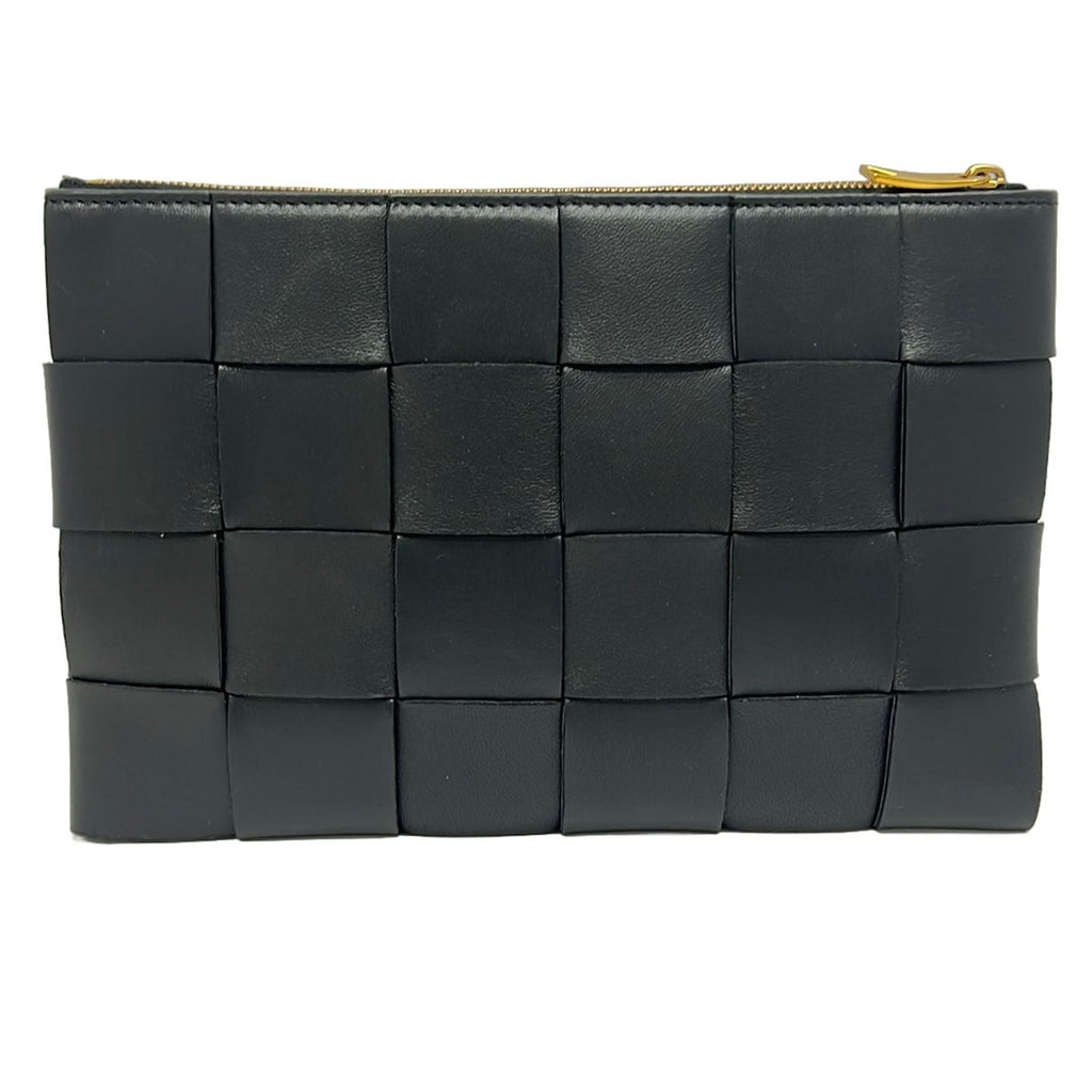 Bottega Veneta Pouch Maxi Intrecciato Black Leather — view 2