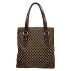 Celine Tote Bag Macadam Pattern Dark Brown Beige Embossed Leather — view 3