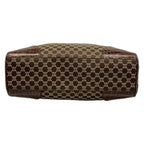 Celine Tote Bag Macadam Pattern Dark Brown Beige Embossed Leather — view 5