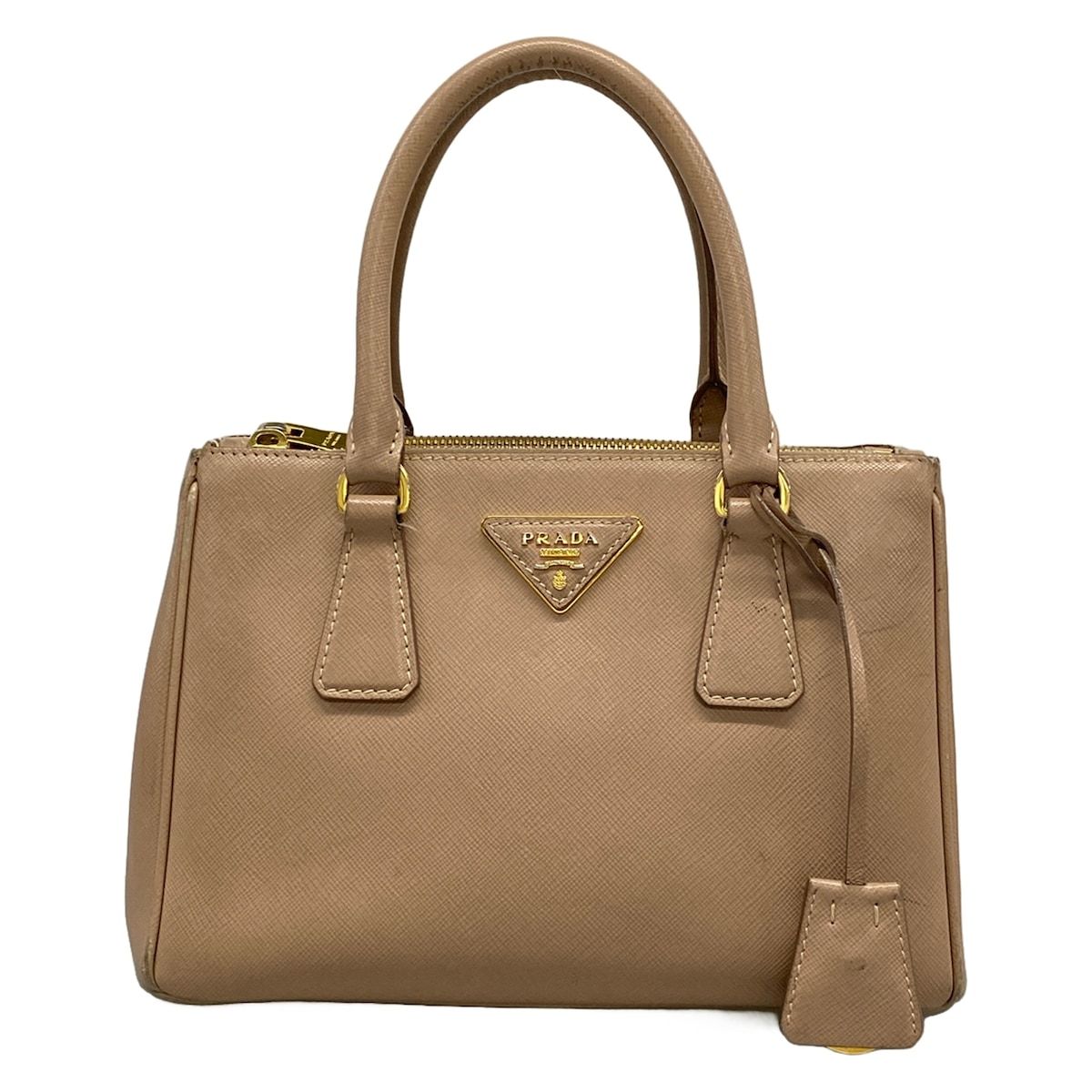 Prada Galleria Mini Bag Beige Leather