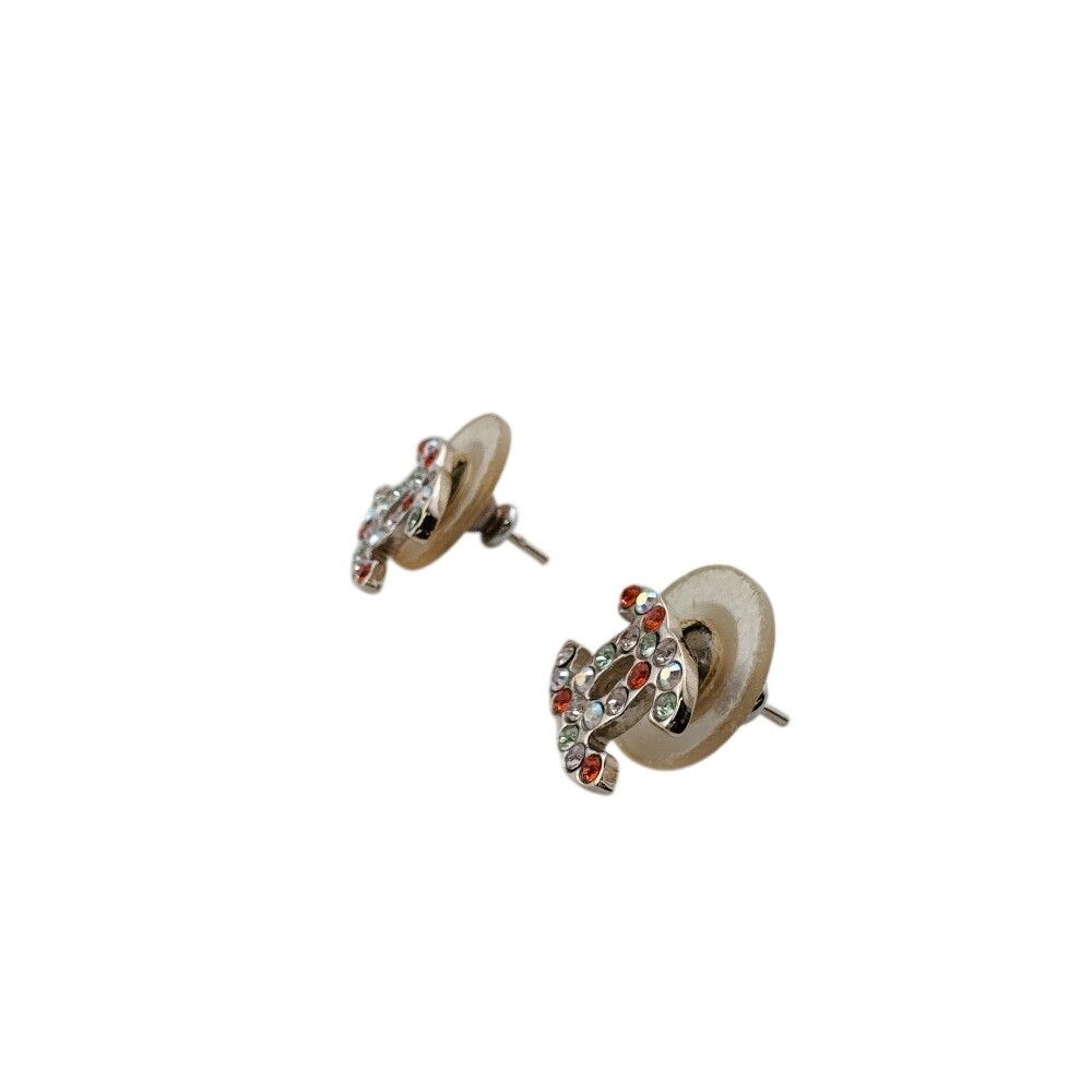 Chanel Metal Earrings Silver — view 8