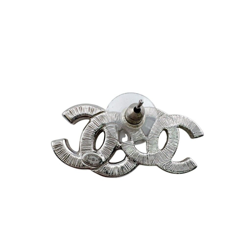 Chanel Metal Earrings Silver — view 3