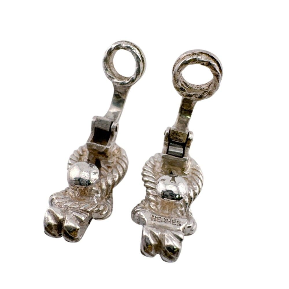 Hermes Audienne Metal Earrings Silver — view 3