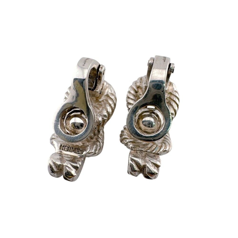 Hermes Audienne Metal Earrings Silver — view 2