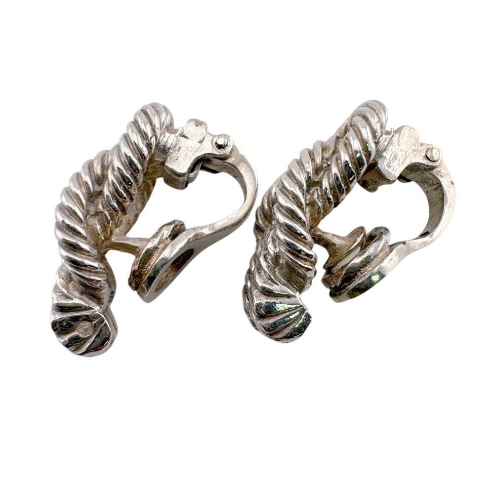 Hermes Audienne Metal Earrings Silver