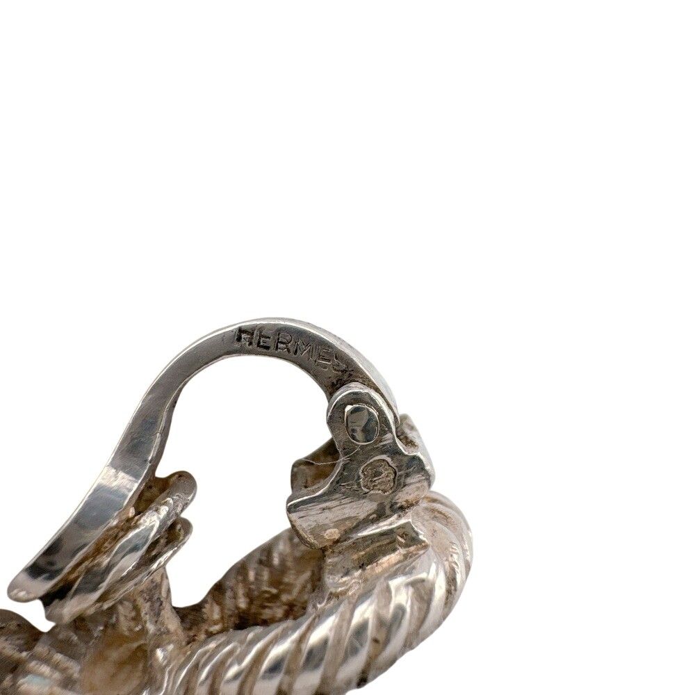 Hermes Audienne Metal Earrings Silver — view 6